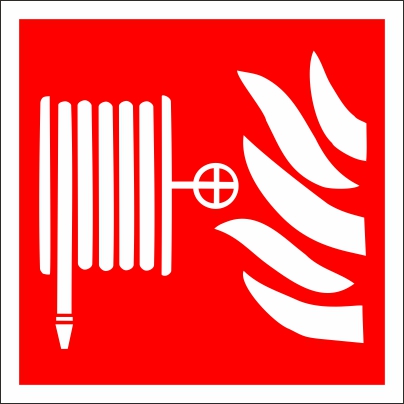 Požiarna hadica (podľa ISO 7010) - Kliknutím na obrázok zatvorte -