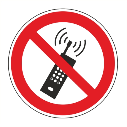 Symbol Zákaz použitia mobilných telefónov