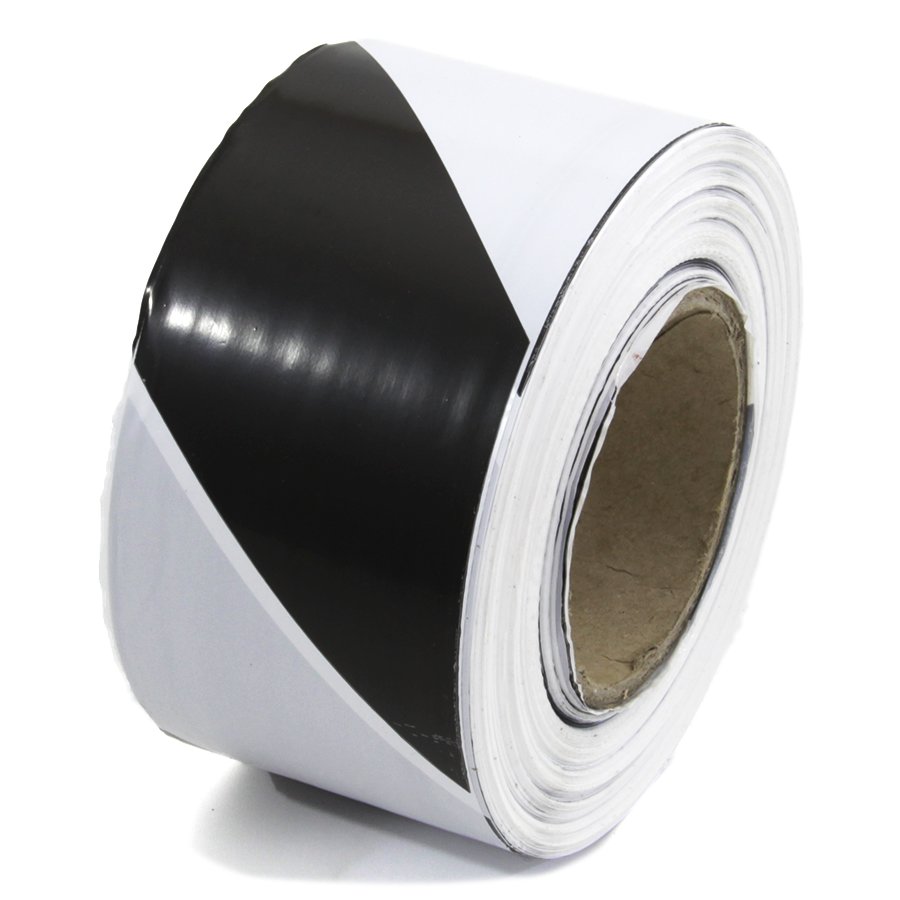 Bielo-čierna vytyčovacia páska - dĺžka 250 m a šírka 7,5 cm