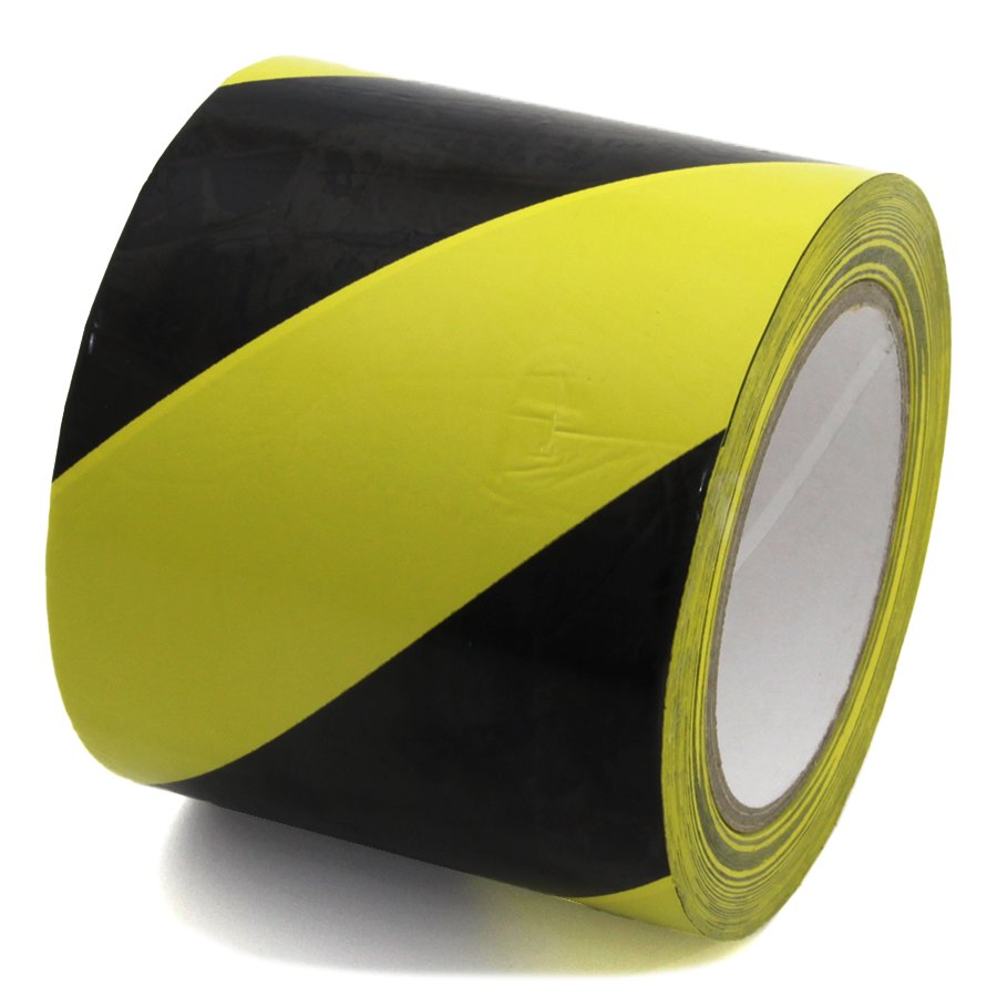Čierno-žltá ľavá výstražná páska - dĺžka 33 m a šírka 10 cm