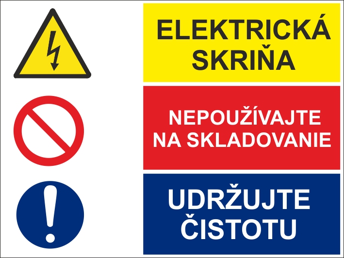 Elektrická skriňa, Nepoužívajte na skladovanie, Udržujte čistotu