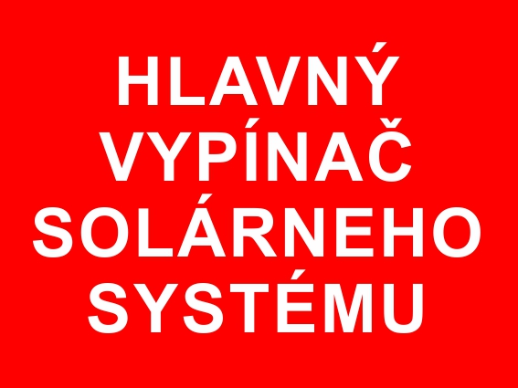 Hlavný vypínač solárneho systému