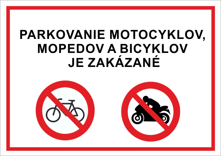 Parkovanie motocyklov, mopedov a bicyklov je zakázané