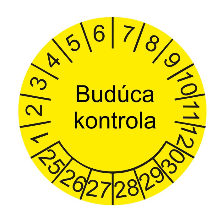 Budúca kontrola štítok - dátumový terčík rok 25-30