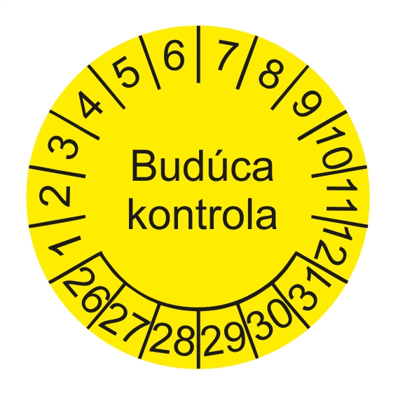 Budúca kontrola štítok - dátumový terčík rok 26-31