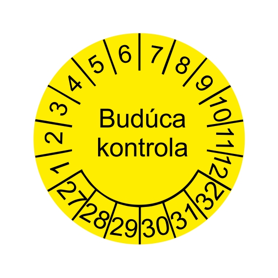 Budúca kontrola štítok - dátumový terčík rok 27-32