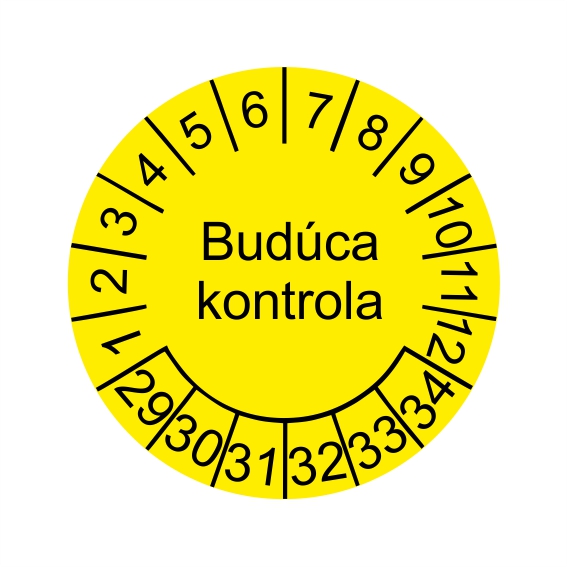 Budúca kontrola štítok - dátumový terčík rok 29-34