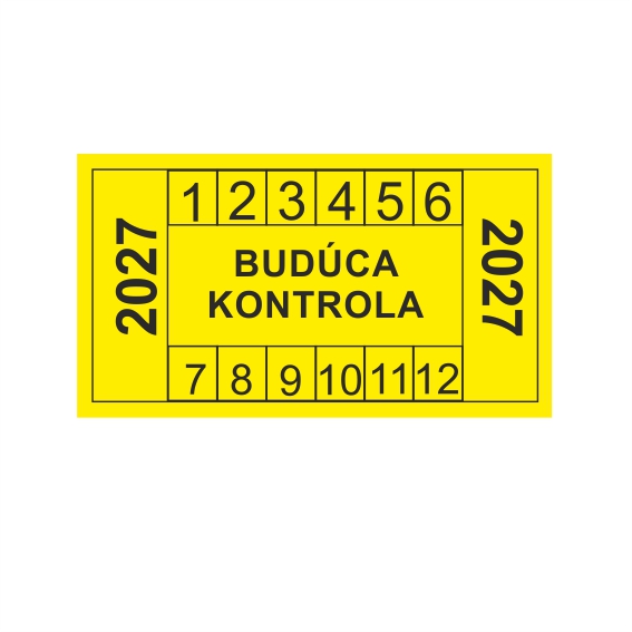 Budúca kontrola štítok 2027 - obdĺžnik