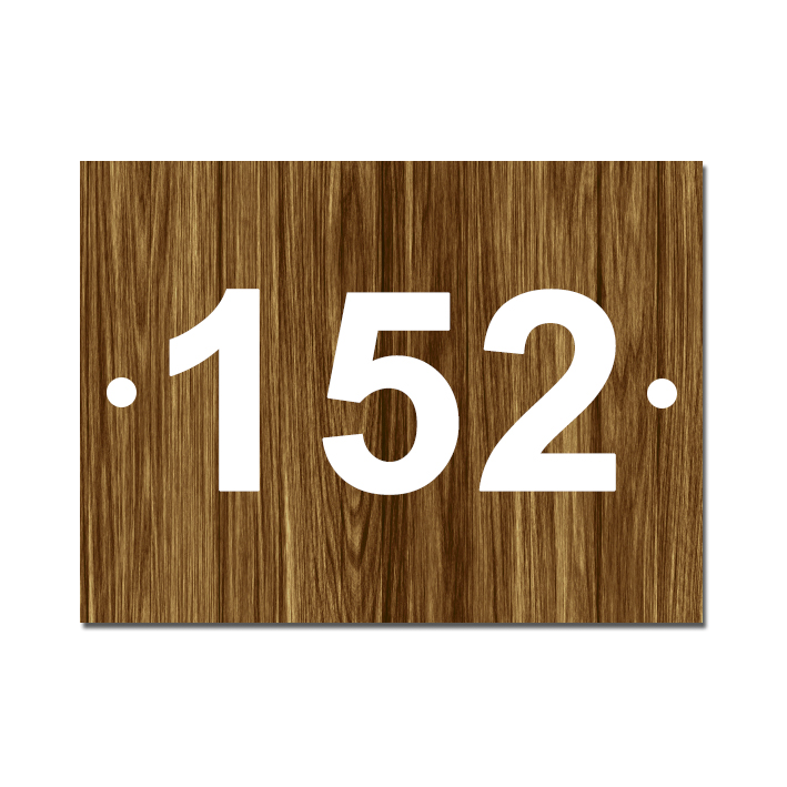 Domové číslo s efektom dreva
