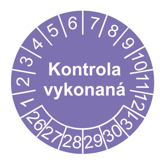 Štítok Kontrola vykonaná