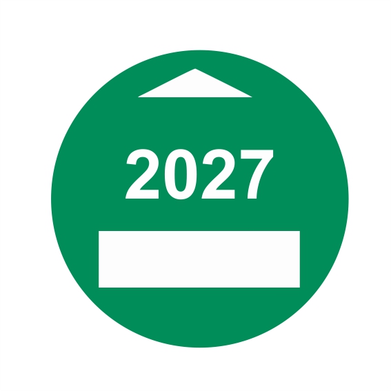 Kontrolný a kalibračný štítok 2027 - vlastný text