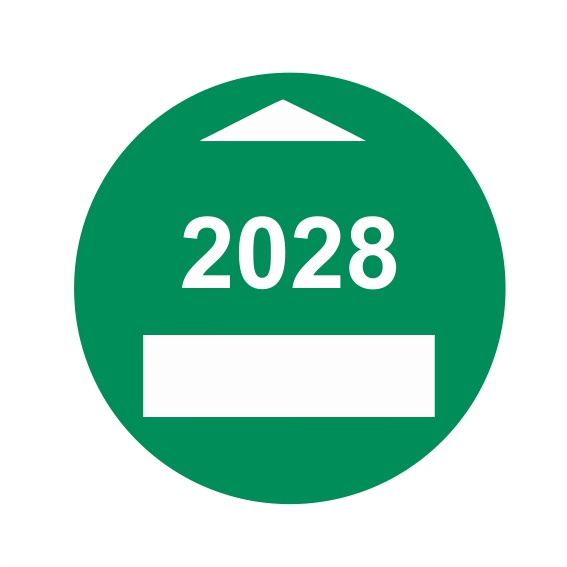 Kontrolný a kalibračný štítok 2028 - vlastný text