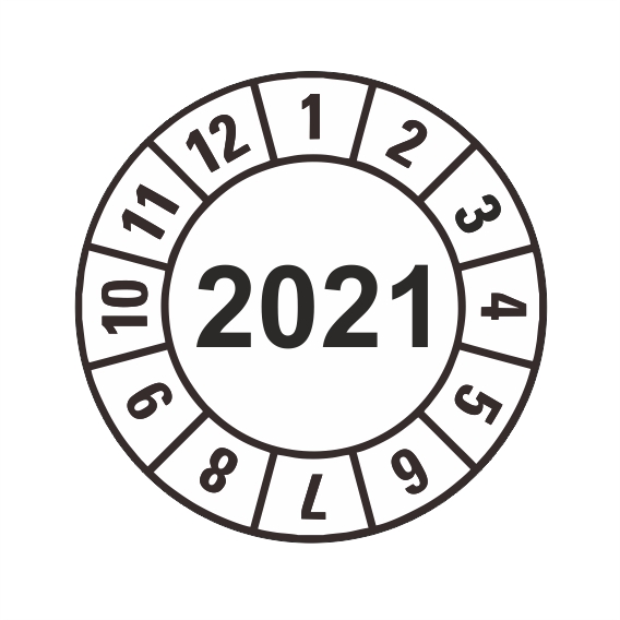 Kontrolný a kalibračný štítok rok 2021