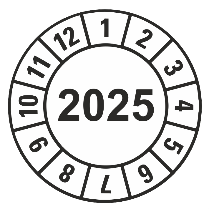 Kontrolný a kalibračný štítok rok 2025