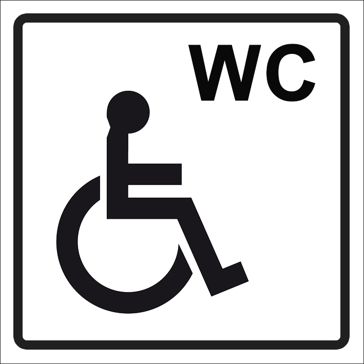 Piktogram toalety pre invalidov, štvorec