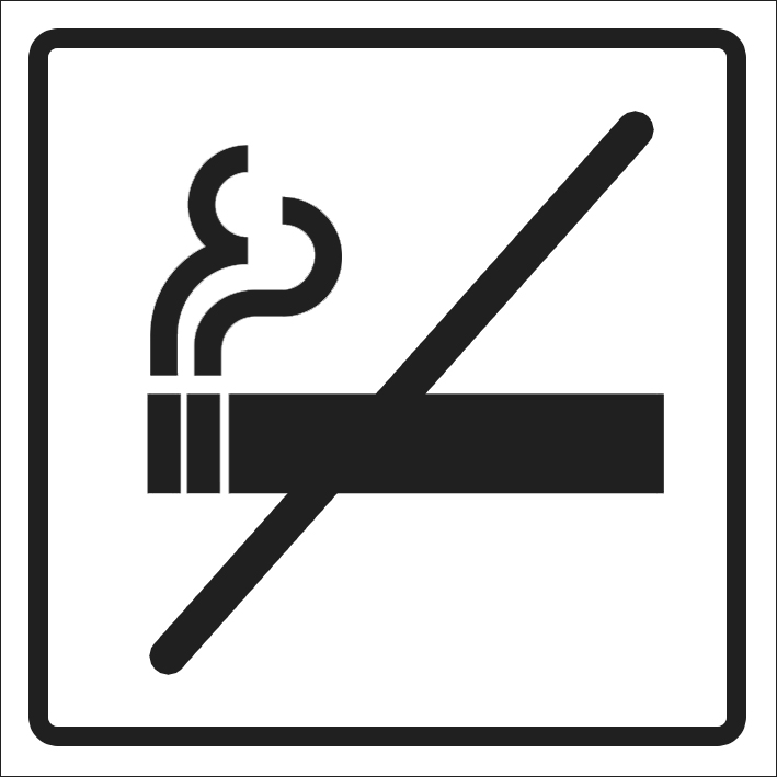 Piktogram zákaz fajčiť, štvorec