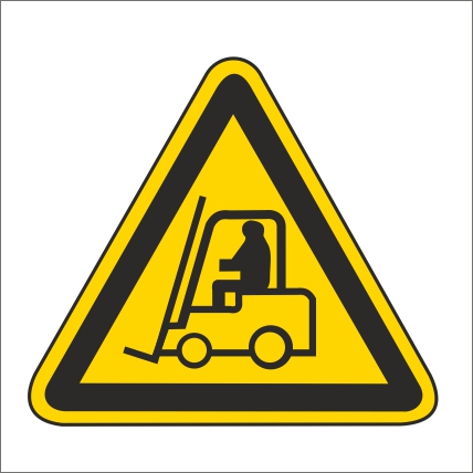 Symbol Nebezpečenstvo pohybu priemyselných vozidiel
