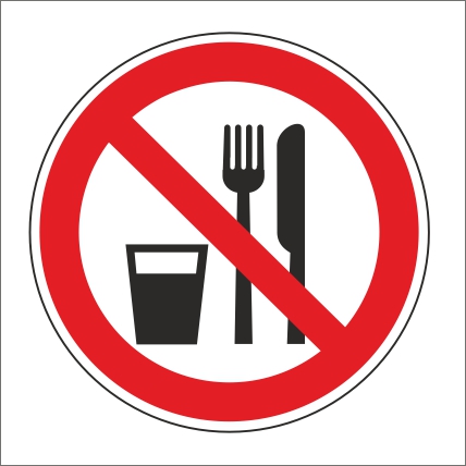 Symbol Zákaz jedenia a pitia na tomto mieste
