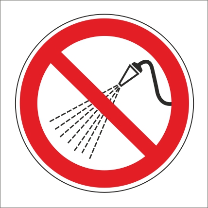 Symbol Zákaz striekania vodou