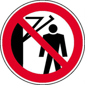 Symbol Zákaz vstupu za pohyblivé rameno