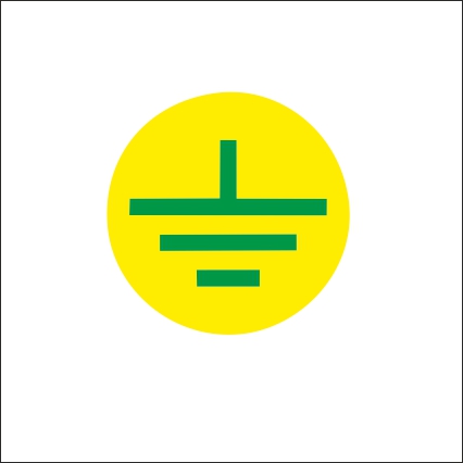 Uzemnenie žlto zelené - elektro symbol