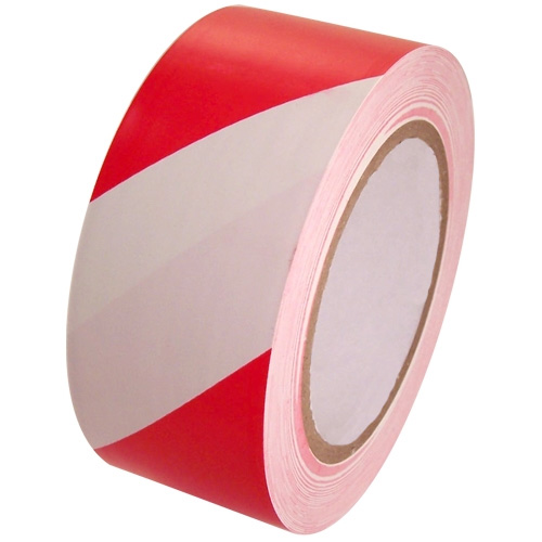 Páska na zábrany - varovná, červená / biela, 80mm/90m
