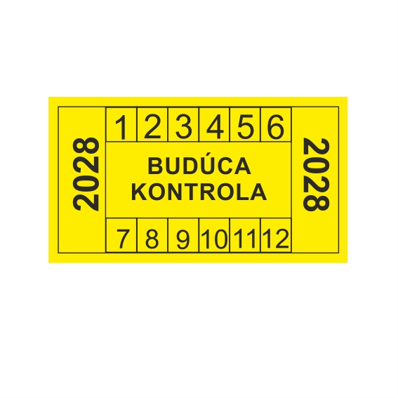 Budúca kontrola štítok 2028 - obdĺžnik